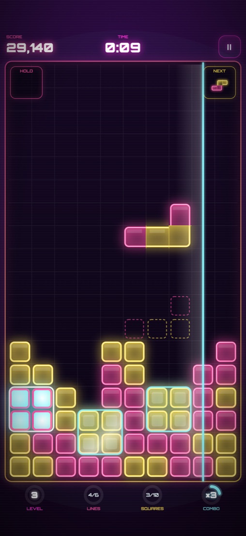 ARCADE mode with nine seconds left on the clock.